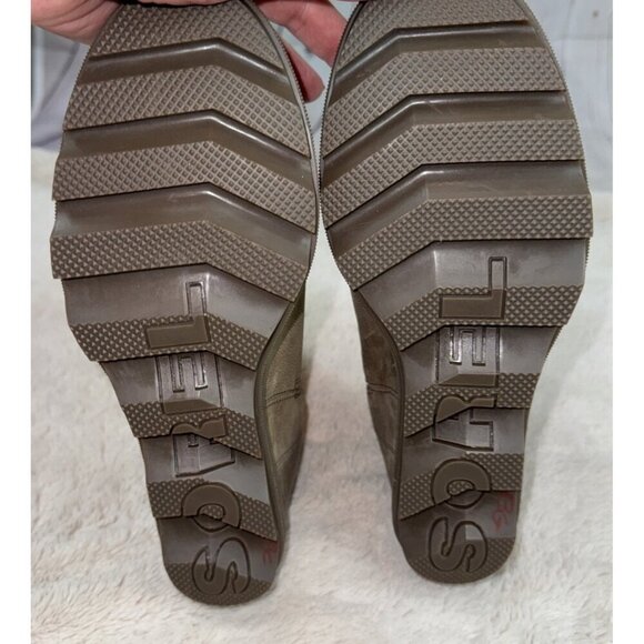 SOREL Women’s Joan Of Arctic Wedge II Zip Boot Brown Leather Size 10 - Picture 7 of 9